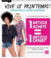 Promo chez tati : 1 article acheté = 1 offert