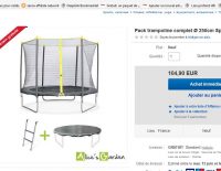 Bon prix trampoline : 105 euros port inclus le trampoline 2.5m  avec bache , echelle …
