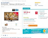 Bon plan tv 3d connectée ! 280 euros la tv blaupunkt 40 pouces