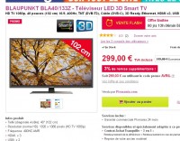 Smart tv 3d 40 pouces pas chère: 296 euros la blaupunkt bla40-133z … le 12 avril