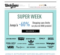 Mode:  jusqu’à 60 pourcent de remise sur le site unclejeans jusqu’au 28 avril