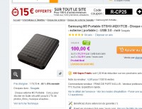 Bon prix disque dur externe 2to 2.5 pouces à 85 euros le 20 mai