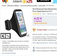 Brassard sport pour iphone6 pas cher à 3.90  euros port inclus (pour le 6plus, 4.22 pour le 4.7 pouces)