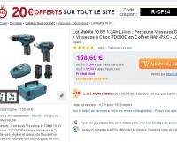 Coffret 2 visseuses / perceuses Makita qui revient entre 106 et 114 euros