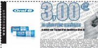 Gratuit : dentifrice Oral B avec un bon de réduction de la valeur du produit