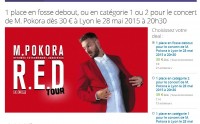 Lyon : billets à prix réduits pour le concert de M Pokora le 28 mai 2015
