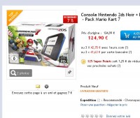 Console Nintendo 2ds avec Mario Kart 7 à moins de 105 euros le 12 mai