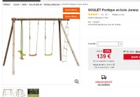 Bon prix portique bois 4 agrès à 139 euros livraison incluse