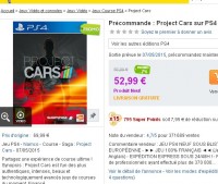 Jeux videos:  project cars pour PS4 ou XBOXONE en precommande à 49.9 euros et avec 7.95 euros de bons d’achats