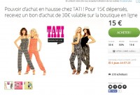 Réduction Tati : bon d’achat de 30 euros vendu à moitié prix
