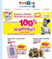 Toy R us : opération 100 pourcent remboursé sur des jouets, jeux  jusqu’au 7 juin 2015