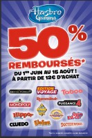 Bon plan jeux de sociétés hasbro avec 50 pourcent rembourseé
