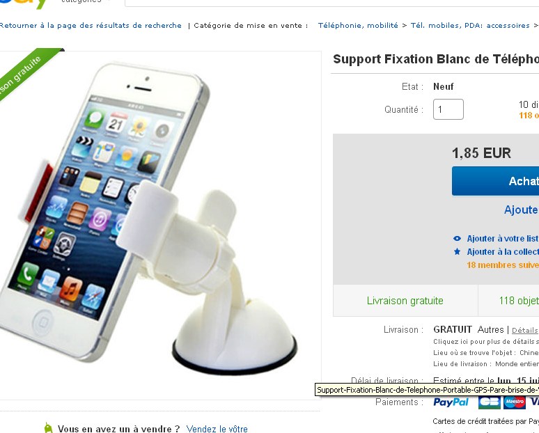 support smartphone pas cher