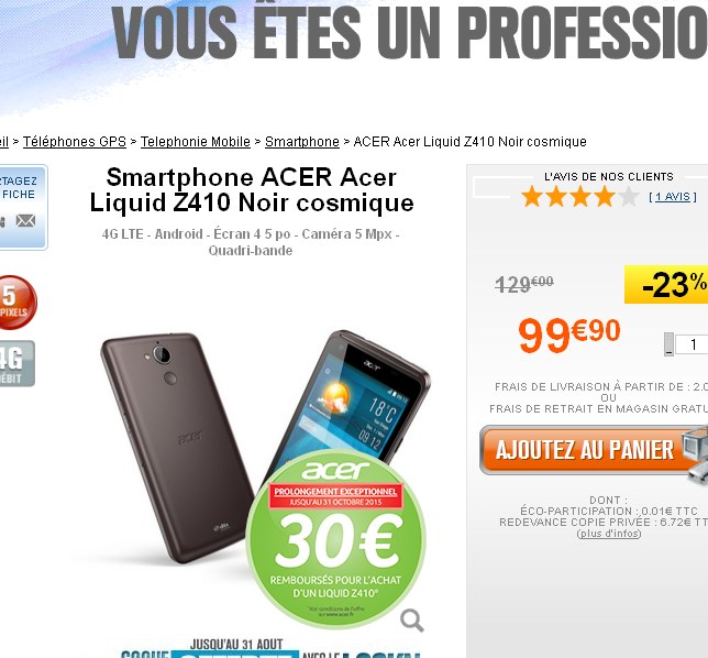 acer liquid z410