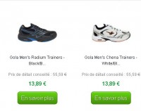 baskets hommes Gola pas chères à moins de 14 euros ( même 12.5 euros pour les nouveaux clients )