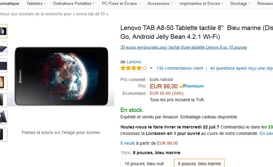 tablette 8 pouces lenovo