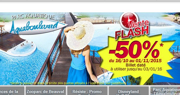 Aquaboulevard: 50% de réduction sur les billets