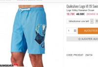 Bonne affaire : Boardshort Quiksilver Hommes à moins de 17 euros port inclus