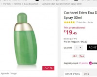 Parfum pas cher : Cacharel Eden 30ml à moins de 20 euros port inclus