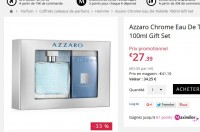 Eau de toilette hommes pas chere : 24 euros le coffret azzaro chrome 100ml