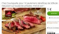 Bon plan restau Courtepaille: 1 euro pour avoir 50% de réduction sur toutes les grillades