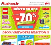 Jouets : Destockage sur auchan.fr … jusqu’à 70% de réduction
