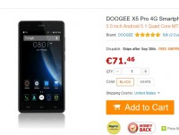 Smartphone pas cher : dodgee x5 pro à 66 euros ( 5 pouces, quad core, 2go de ram)