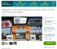 Bon plan télépeage Vinci à 6.4 euros pour 1 an