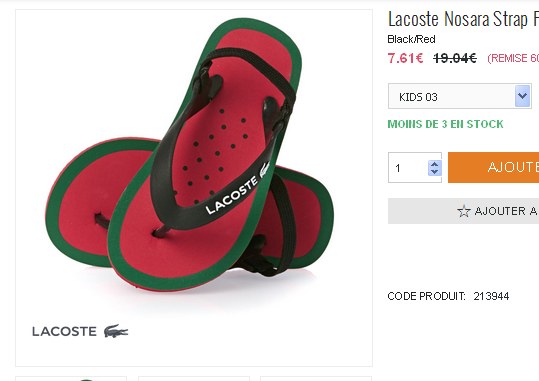 tongs lacoste