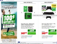 Xbox one + fifa16 + deuxieme manette pour 349 euros + 100 euros de bons d’achats