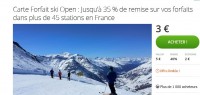 Carte ski open à 3 euros qui permet d’avoir des remises sur les forfaits de ski