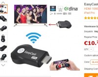 Bonne affaire : clé easycast à 8.84 euros ( pour voir sur sa tv l’ecran de son smartphone ou tablette)