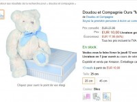Bon plan cadeau de naissance : Doudou Ourson 25cm à 10 euros ( doudou et compagnie)