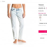 Bonne affaire jeans roxy femmes à 19.5 euros port inclus