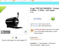Bon plan machine à biere krups the Sub qui revient à moins de 100 euros le 5 novembre