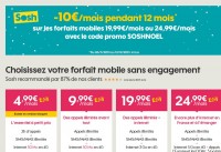 Forfaits mobiles Sosh à prix réduits: 9.99 euros le forfait illimité + 3go d’internet
