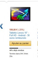 Tablette10 pouces HD , 2go de ram qui revient à 169 euros