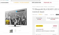Grande Tv 50 pouces 4K blaupunkt pas chère à moins de 400 euros