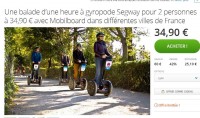 Idée Sortie : balade en segway pour deux à moins de 35 euros dans plusieurs villes de France