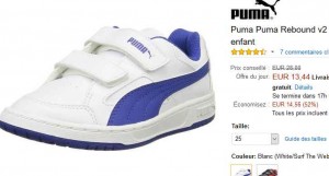 Baskets puma enfants à moins de 13.5 euros