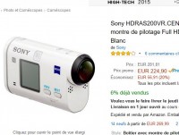 Bon plan caméra sportive : Sony HDRAS200VR avec montre de pilotage à 224 euros en vente flash