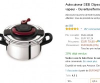 Pas cher : Autocuiseur Seb Clipso + 4.5 l à 69.9 euros (entre 110-130 ailleurs)  , 8 litres à 79€ ….