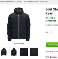 Doudoune à capuche hommes à 16 euros .. pas chere