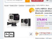 Bonne affaire caméra GoPro Hero 4 Black édition qui revient à 321 euros ( 430 – 470 euros ailleurs)