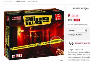 Jeu de société pas cher : greenrock village meurtre à l’hotel pour 5.98 euros