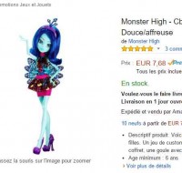 Jouet pas cher : poupée monster high à moins de 8 euros