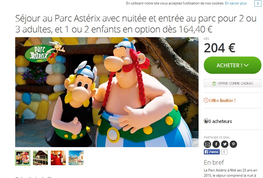 Séjours à prix réduits pour le parc Asterix d&rsquo;avril à septembre 2016