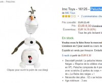 Vraiment pas chere : 8 euros la peluche chantante reine des neiges de 25 cm