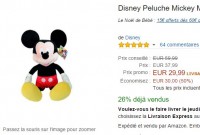 Peluche Mickey 80cm en vente flash à moins de 30 euros