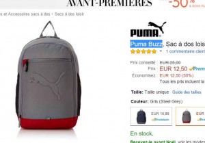 Bon prix grand sac à dos Puma Buzz à 12.5 euros contre entre 25 -30 ailleurs